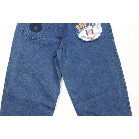 NOS Vintage 90s Streetwear Mens 32x34 Pleated Baggy Loose Fit Denim Jeans Blue - Picture 11 of 13